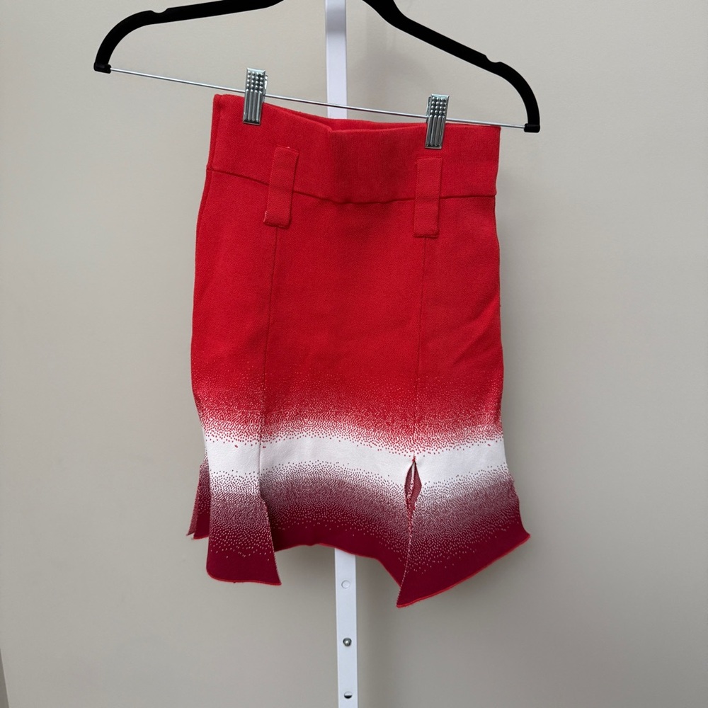 PH5 Red and White Cropped Knit Tank Top and skirt SET - Picture 9 of 9